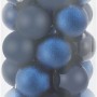 25 blaue Weihnachtskugeln (Ø 6cm) mit matter, glänzender und glitzernder Oberfläche im Set.