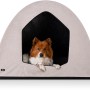 Beige Knuffelwuff Hundehöhle Yucatan Velours (M-L): Gemütlicher Rückzugsort für Hunde.