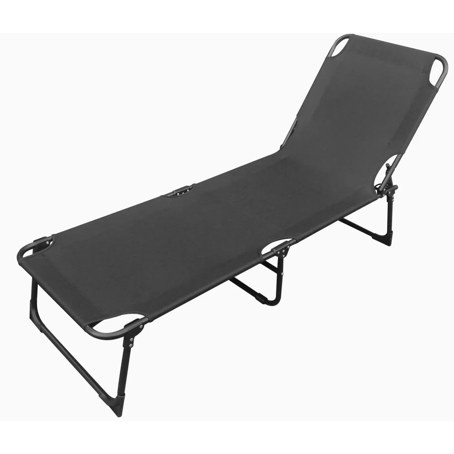 Lex 3-Bein Gartenliege Sonnenliege Strandliege Gartenmöbel Liegestuhl Klappbar 188cm Schwarz