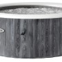 Intex PureSpa Greywood Deluxe aufblasbarer Whirlpool, Ø 196 cm, mit Luftdüsen und abnehmbarer Steuerung.