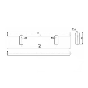 SOTECH Stangengriff G13 BA 96 mm Edelstahl