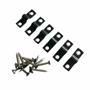 Zaunbeschläge aus Stahl, schwarz, für Spalier, mit Schrauben für die Zaunmontage.