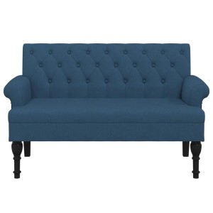 vidaXL Sitzbank mit Rückenlehne Blau 120x62x75,5 cm Stoff 372126