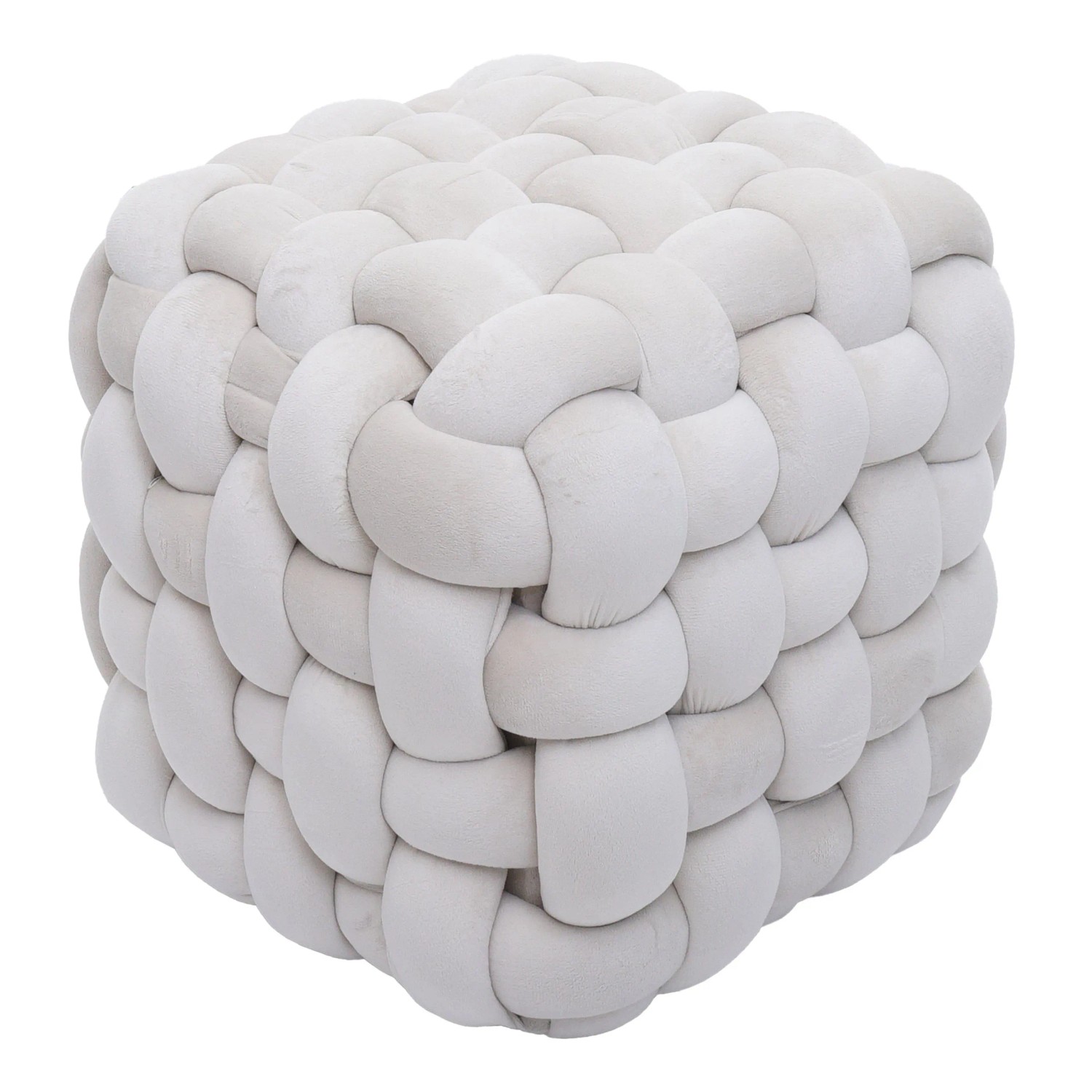 MCW Hocker Q48 Samt 39cm Beige