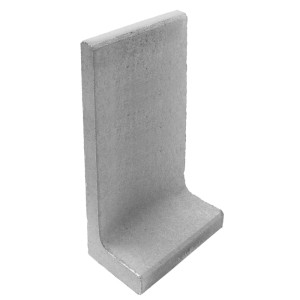 Grauer unbewehrter L-Stein aus Beton für Beeteinfassungen und Böschungsbefestigungen im Garten.