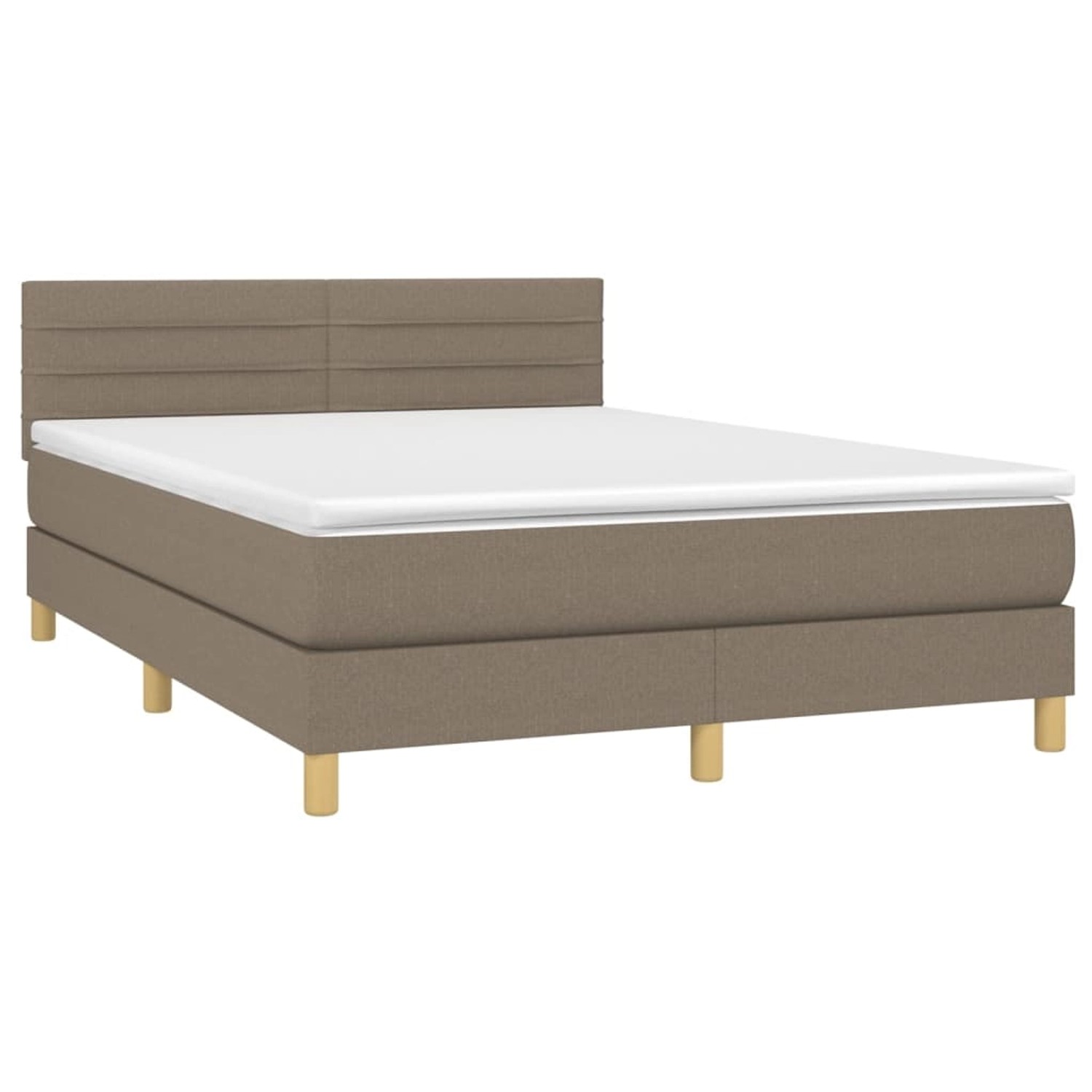 vidaXL Boxspringbett mit Matratze & LED Taupe 140x190 cm Stoff 3133793 günstig online kaufen
