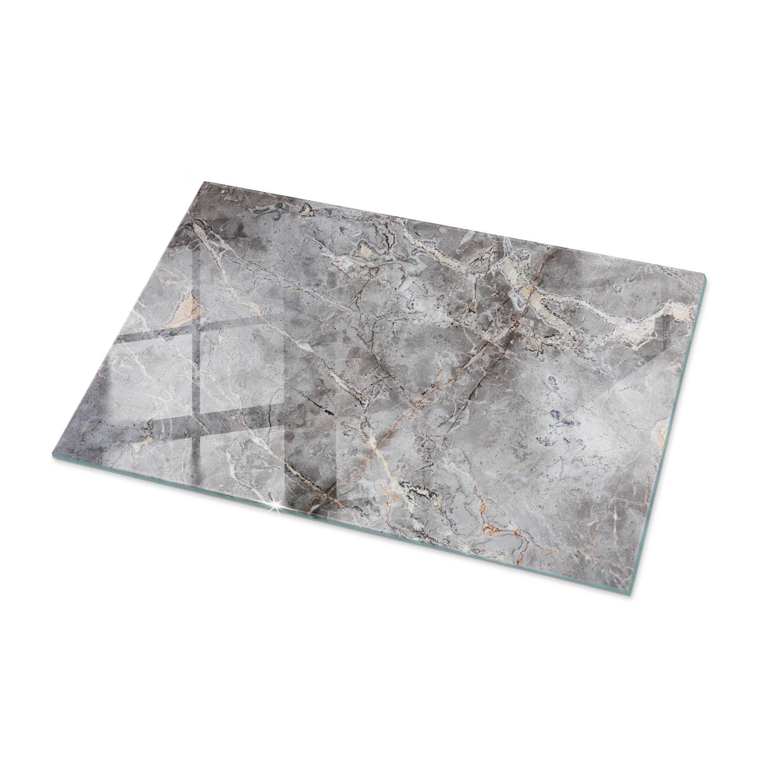 Tulup Tischplatte Natürliches Marmormuster Glas für Tischplatte 100x70 cm G günstig online kaufen