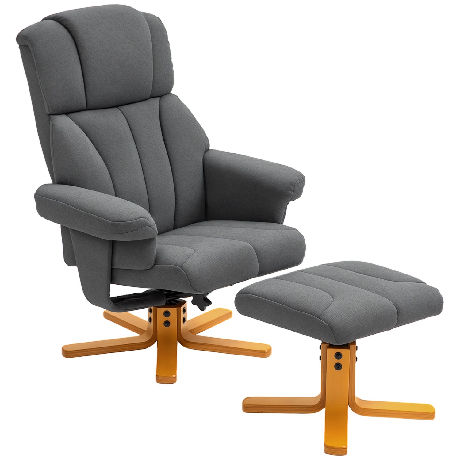 HOMCOM Relaxsessel mit Liegefunktion für Wohnzimmer 79 x 80 x 104cm Dunkelgrau