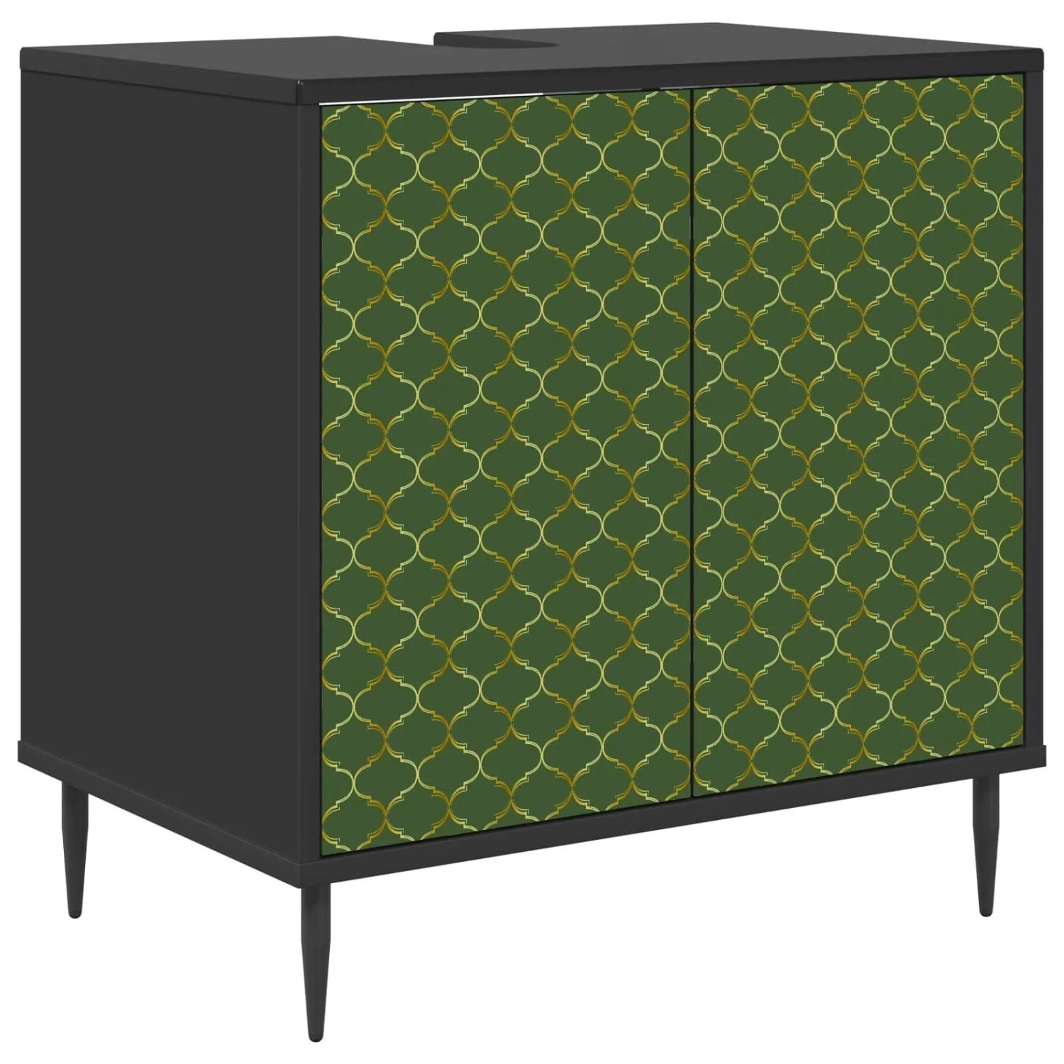 vidaXL Badezimmerschrank GELEEN Schwarz Eichen-Optik 60 x 40 x 61 cm 8007411