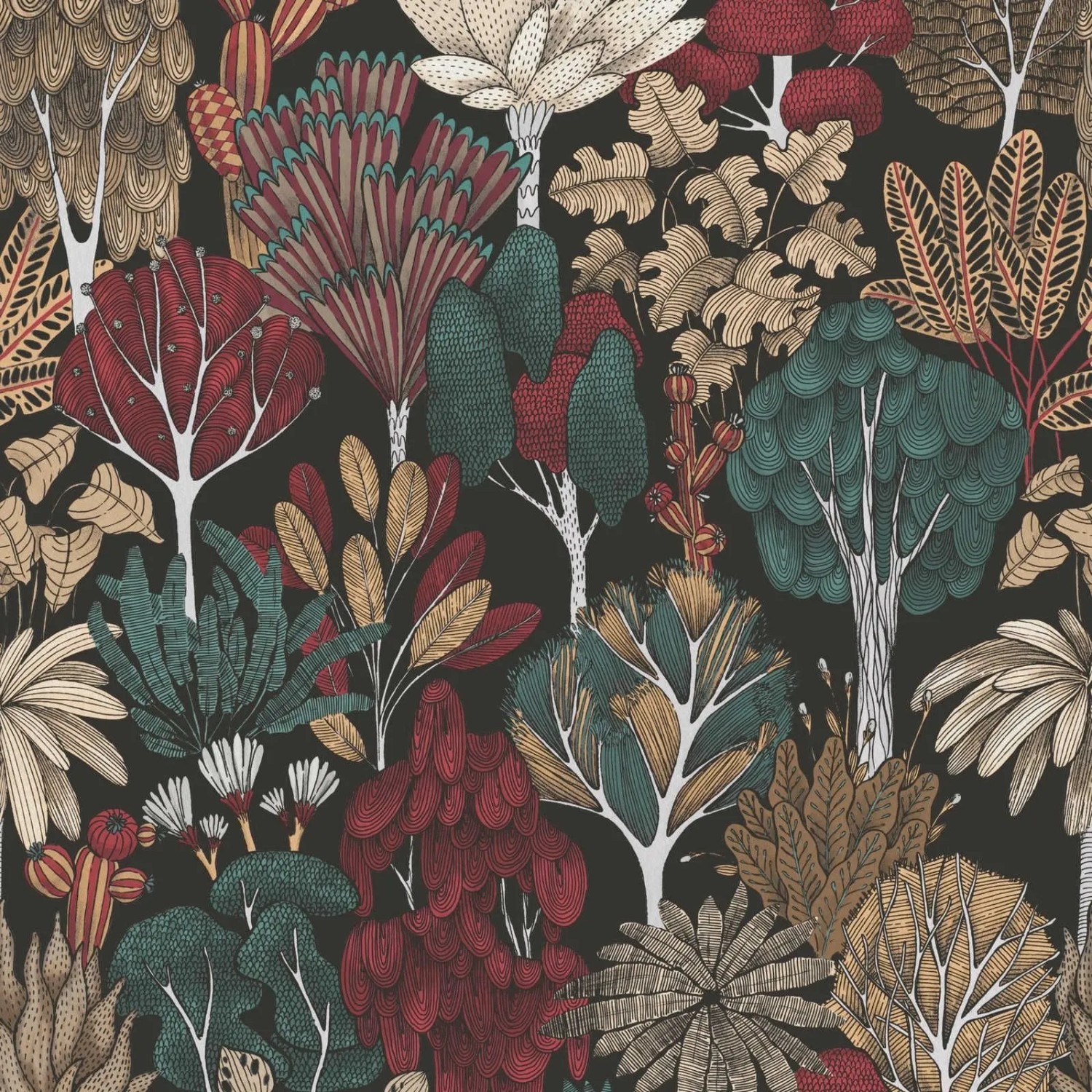 Tadessi Tapete Floral M1-No.569 Vliestapete in Schwarz