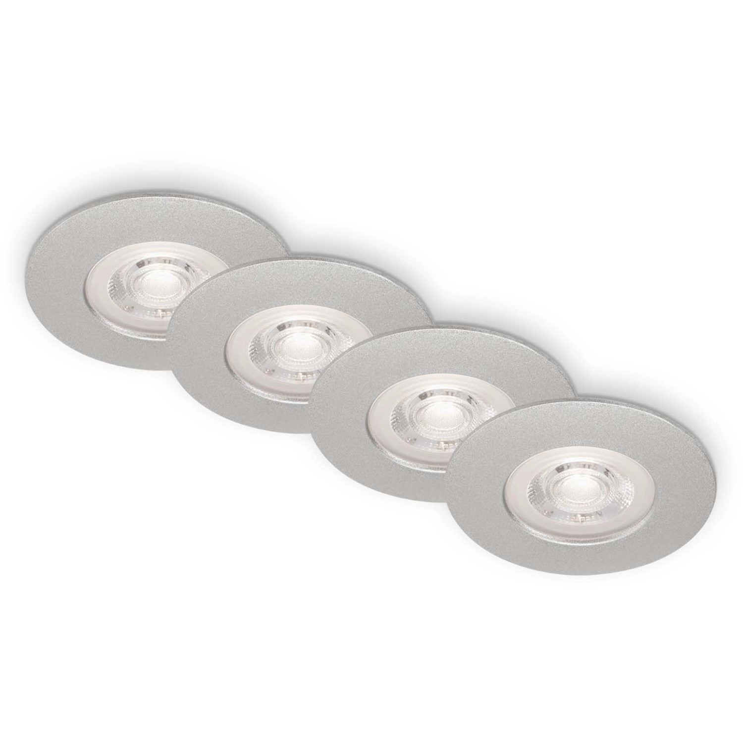 Brilo LED-Einbauleuchte Kulana Dimmbar 4 Stk. Chrom matt 4,9 W günstig online kaufen