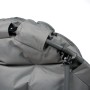 Detailaufnahme Campingstuhl Atlas, grauer Faltstuhl mit Stahlgestell.