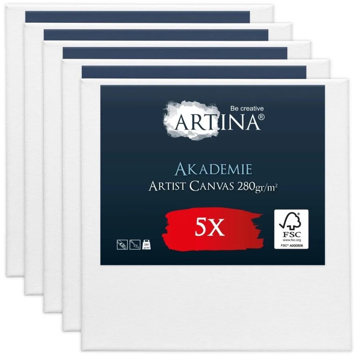 Artina Akademie Keilrahmen 100x100cm FSC 5tlg