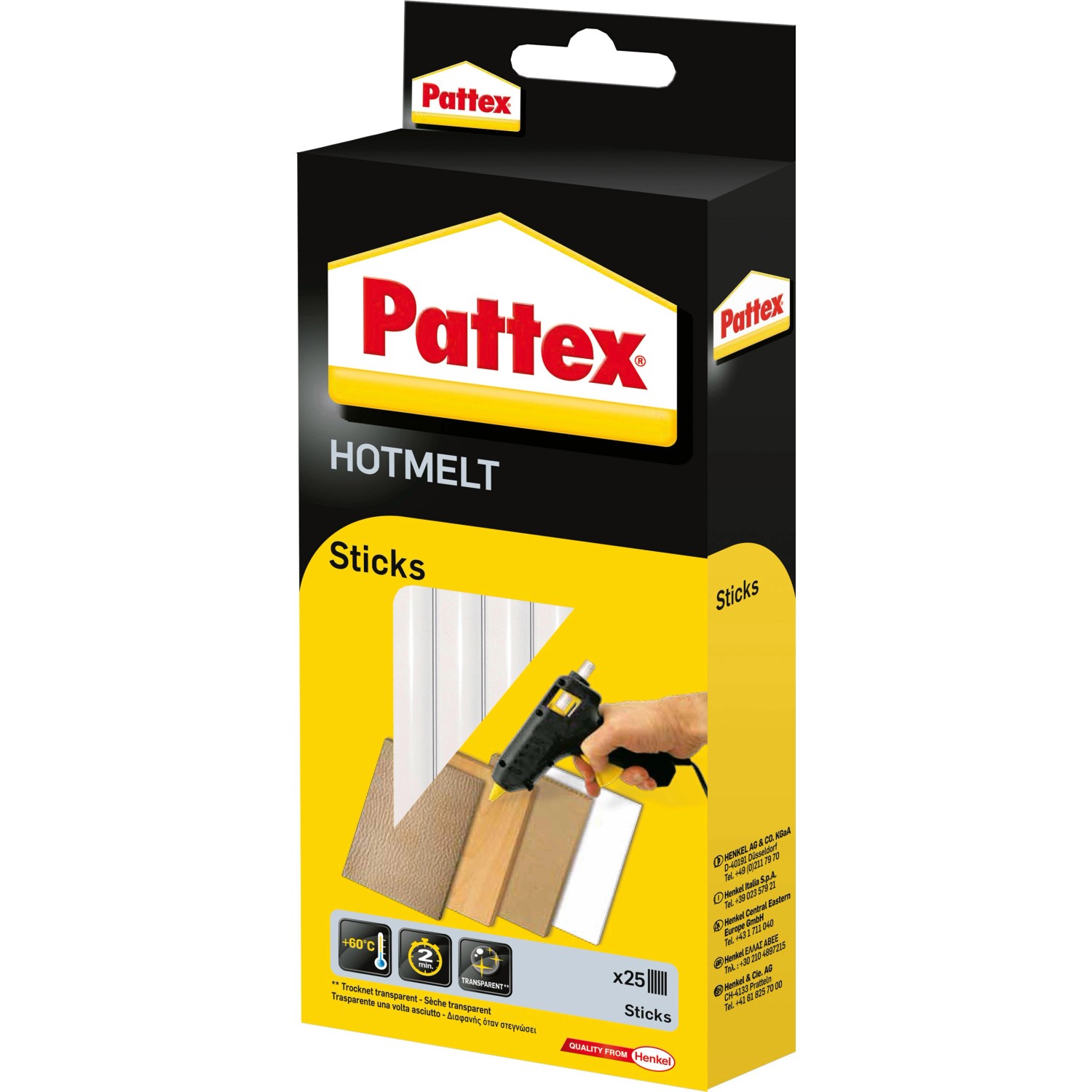 Pattex Heißkleber Sticks Hotmelt 25 Stück Transparent
