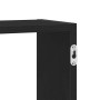 Detailansicht: Schwarzes vidaXL Würfelregal mit 5 Fächern und Wandhalterung.