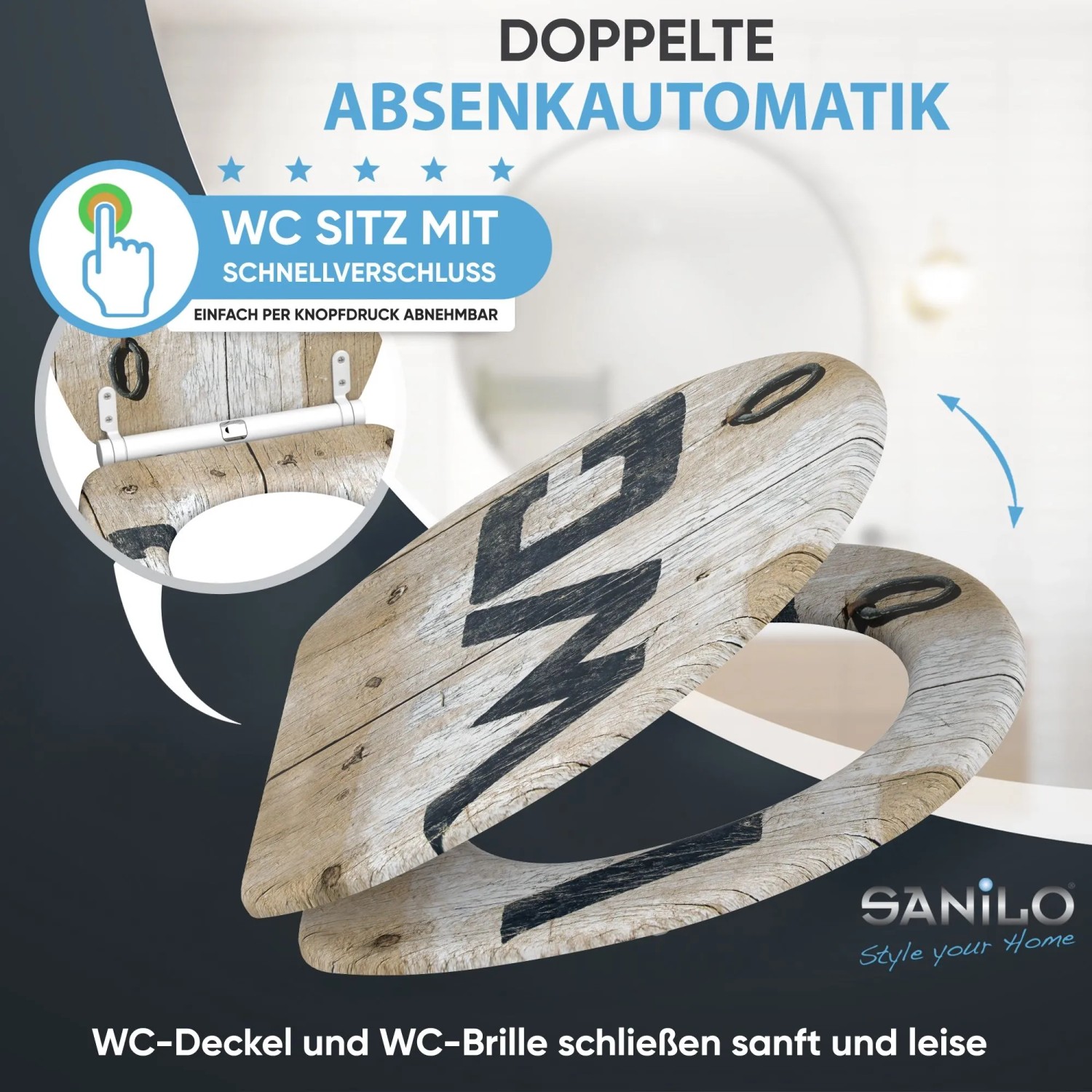 Sanilo WC Sitz mit Absenkautomatik Old Style Holz 200 kg kaufen bei OBI