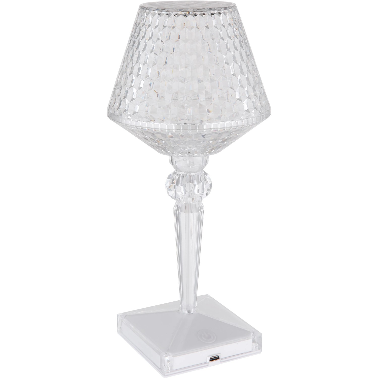 Globo LED-Tischleuchte Kristall, ø 12 cm, 26 cm hoch. Dekorative Außenleuchte mit Touchdimmer.