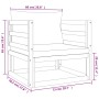 Skizze Gartenstuhl aus Akazienholz mit hellgrauen Kissen, Teil des vidaXL Lounge Sets