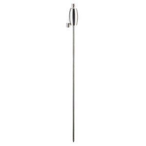 Edelstahl Gartenfackel, bauchige Form, ca. 115cm hoch, für stimmungsvolle Gartendekoration.