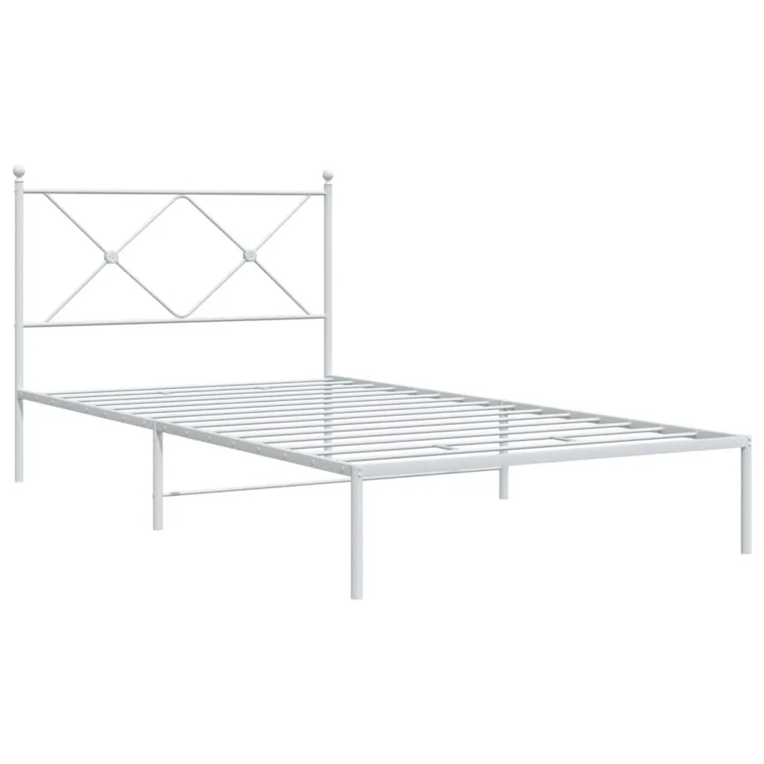 vidaXL Bettgestell mit Kopfteil Metall Weiß 107x203 cm 376547 günstig online kaufen
