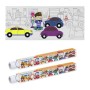 Relaxdays Ausmaltischdecke 2er Set Papier Weiß Selbstklebend Fahrzeuge 3 m