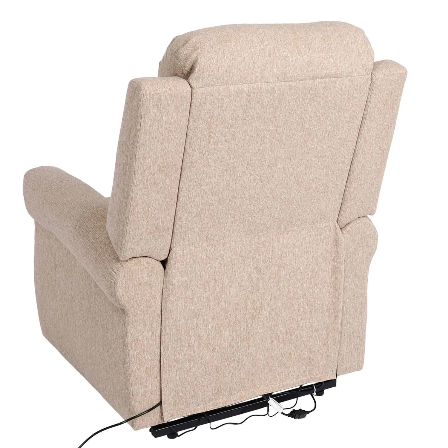 Berlinlodge Massage-Fernsehsessel HxBxT 144x83x83 cm Sitzhöhe 50 cm Liegefunktion Aufstehhilfe Heizfunktion Stoff/Textil Beige-Braun Massagesessel_5