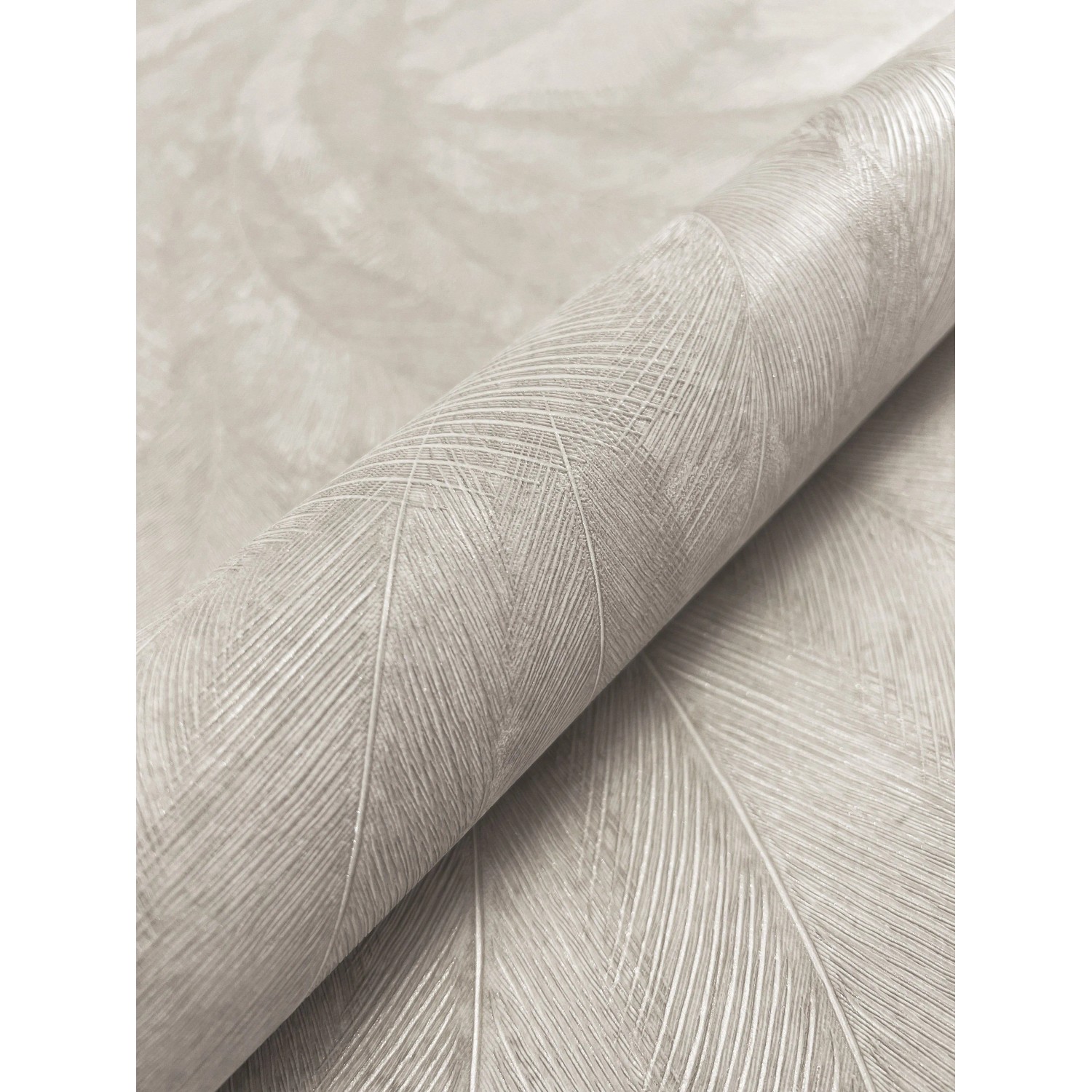 Newroom Vliestapete Savina Hellgrau Palmen Natur Strukturiert FSC® günstig online kaufen