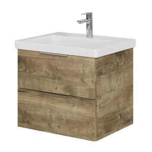 Steinkamp Waschtischunterschrank Living 2.0 Eiche mit Villeroy & Boch Subway 3.0 Waschtisch, Front Eiche Ribbeck Quer.