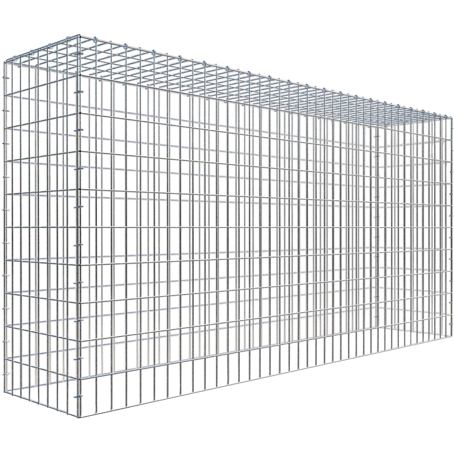 Gabiona C-Ring-Gabione-Anbaukorb Typ 3 100 x 200 x 40 cm Maschenw 5 x 10 cm