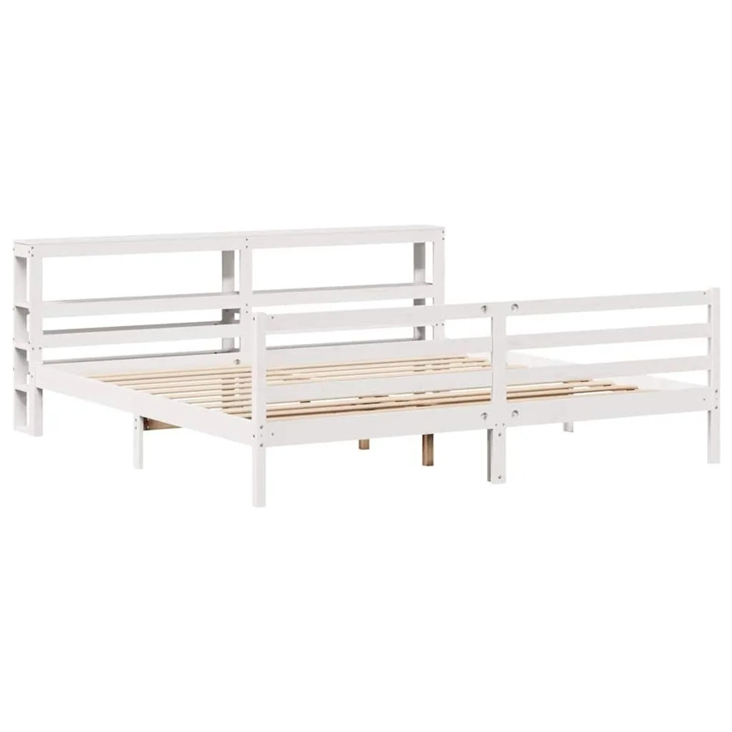 vidaXL Massivholzbett ohne Matratze Weiß 200x200 cm Kiefernholz 3305835 günstig online kaufen