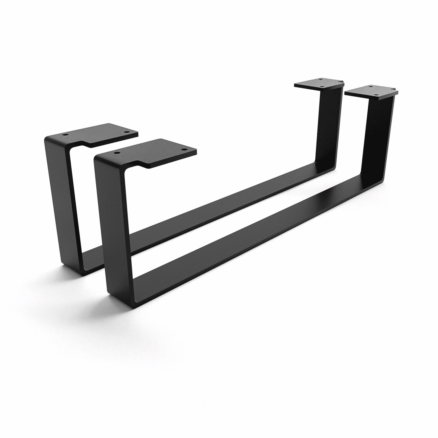 HEVVA Möbelfüße LUXEMBURG 15 cm Hoch 50 cm Tief 2er Set Schwarz