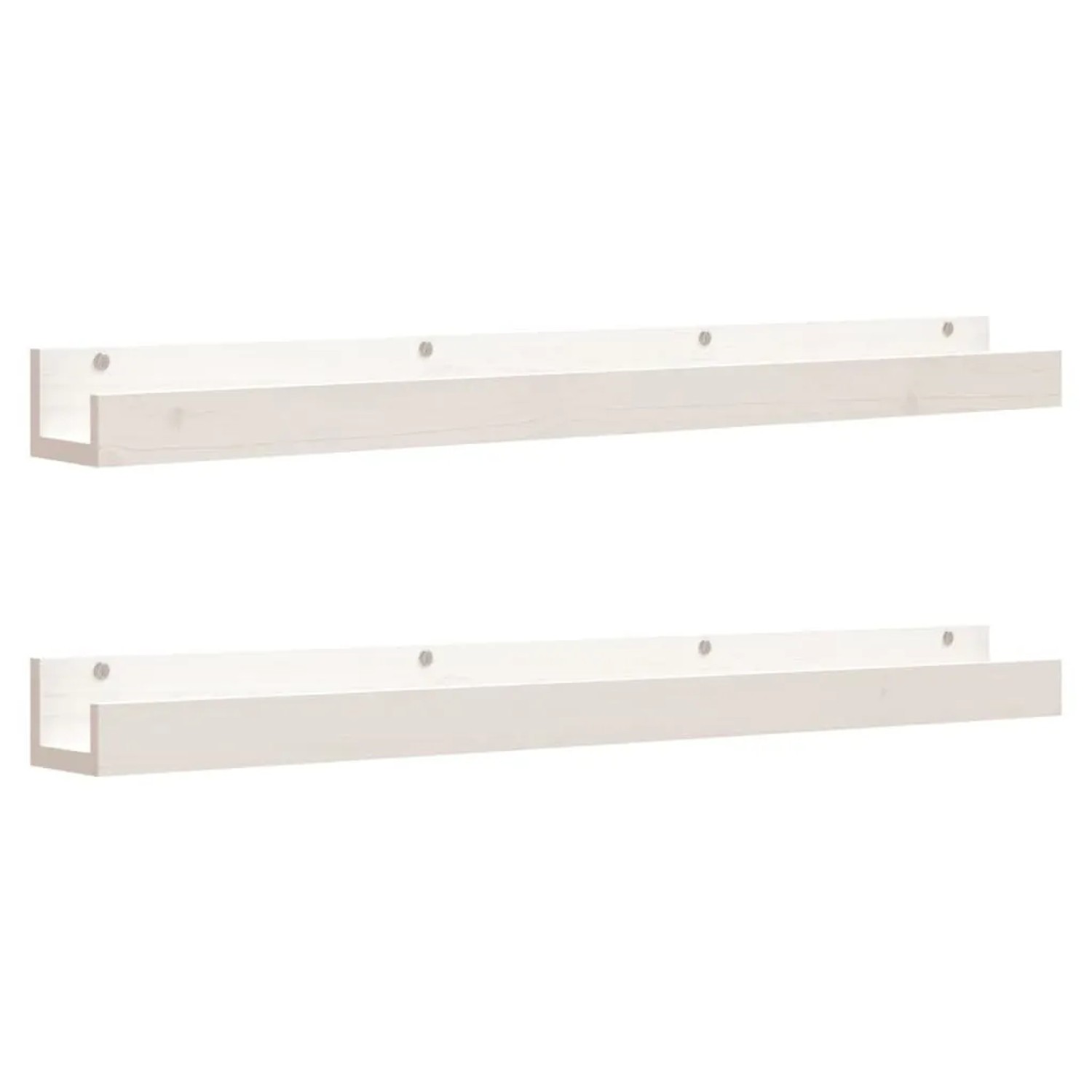 vidaXL Wandregale 2 Stk Weiß 110x12x9 cm Massivholz Kiefer 823595