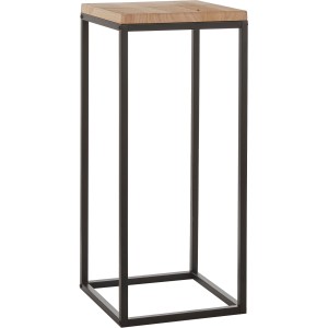 Mica Decorations Beistelltisch Oskar, Holzplatte, schwarzes Metallgestell, 81x35x35 cm.