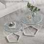 Vasagle Couchtische, 2er Set, rund, weiß/transparent. Wohnzimmertische mit Glasplatte und modernem Design.