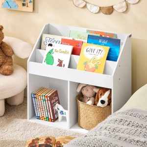 SoBuy Bücherregal mit 3 Ablagefächern und 2 Offenen Fächern Kinderregal Weiß 68x68x30cm KMB01-II-W
