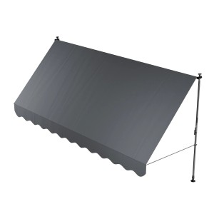 Graue Juskys Klemmmarkise Kapstadt 400x120 cm für Balkon und Terrasse.