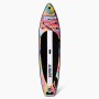 Suprfit SUP Board Aquarell mit buntem Design, schwarzem Anti-Rutsch-Pad und Gepäcknetz für Wassersport.