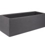 Rechteckiger Pflanzkübel 80x30 cm in Anthrazit mit Granitstein Optik. Frostsicherer Blumenkasten für Garten, Balkon, Terrasse.