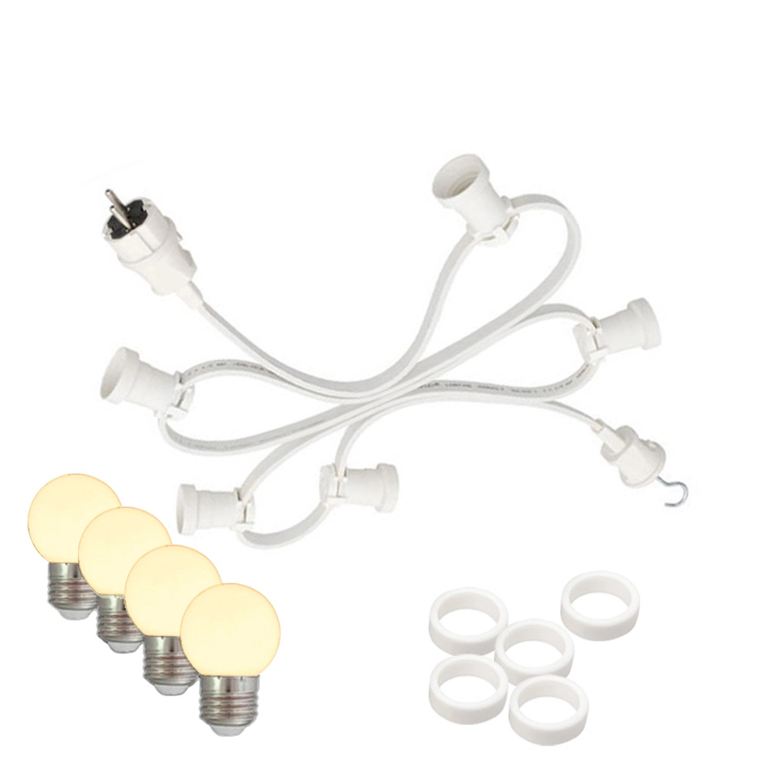 Satisfire Illu Partylichterkette 10m Weiß Außen Biergarten 30xE27 LED Kugel günstig online kaufen