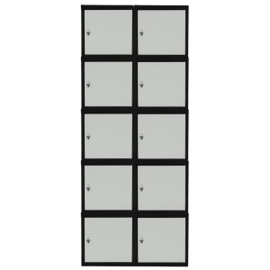 PROREGAL Mega Deal 10x Schließfachwürfel Blocky Mit Drehriegelschloss Für Vorhängeschloss 40x40x40cm Anthrazit/Lichtgrau