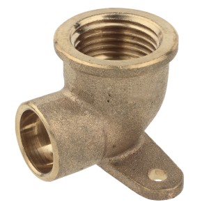 Kirchhoff Wandscheibe, 15 mm x 18,7 mm, 1/2 IG, blanke Rotguss-Muffe für Lötfittings.