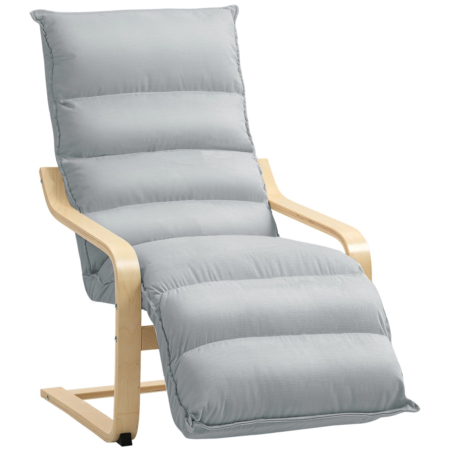 HOMCOM Relaxsessel Loungesessel Gepolstert Sessel mit Armlehne Lesesessel Hellgrau