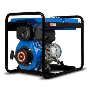 EBERTH Diesel Stromerzeuger mit 2000 Watt, blau, mit schwarzem Rahmen. Mobiler Generator für Baustelle & Camping.