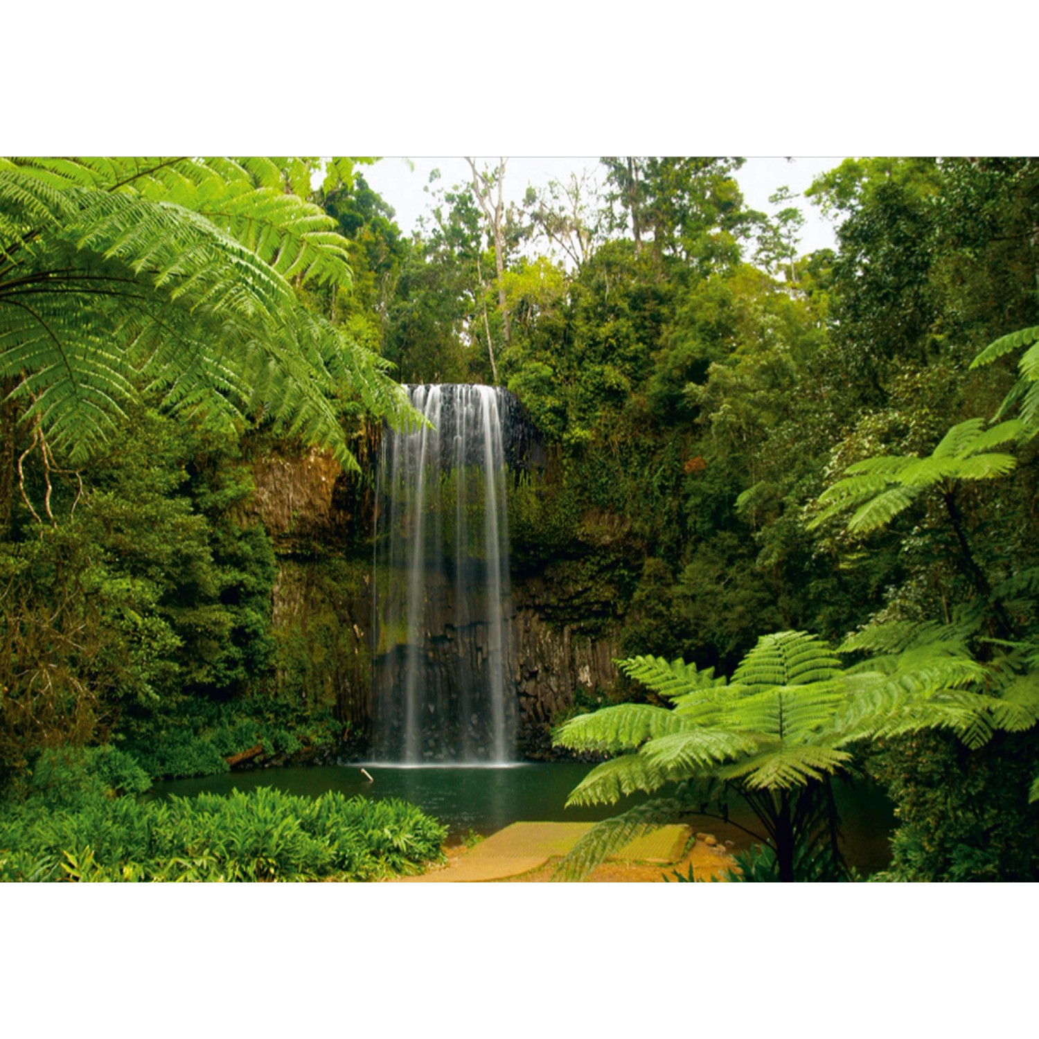 Sanders & Sanders Fototapete Wasserfall Grün 180 x 127 cm 600345 günstig online kaufen