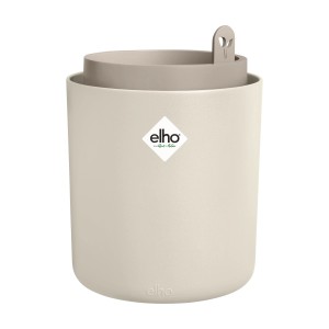 Elho Topf Bouncy Basil, Ø 17 cm, Leinenweiß. Kräutertopf mit Bewässerungssystem für Basilikum.