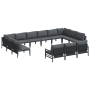 vidaXL 13-tlg. Garten-Sofa-Set Anthrazit aus Stahl: Modulares Lounge-Set für Garten und Terrasse.