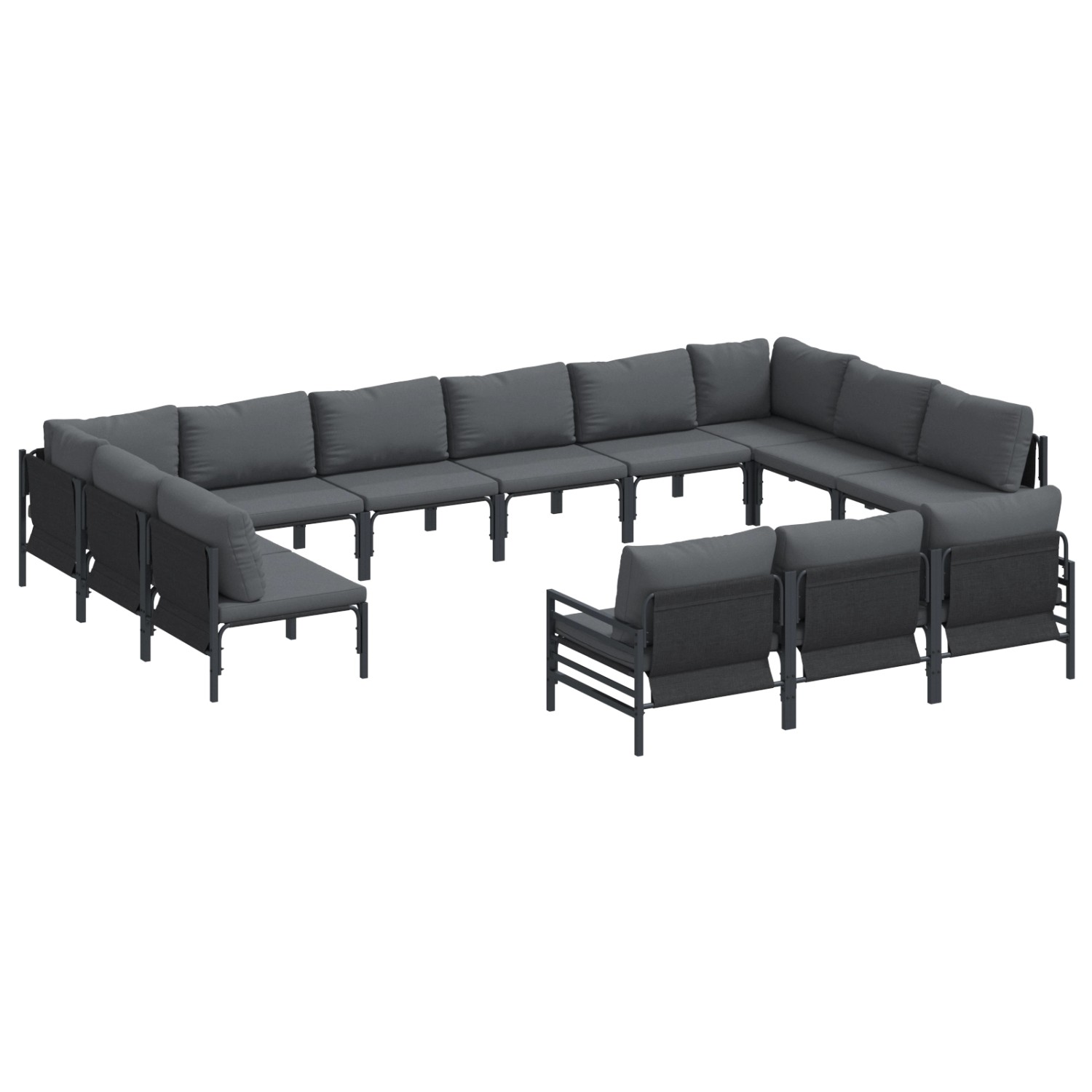 vidaXL Garten-Sofa-Set 13-Tlg Anthrazit Stahl 3379028 günstig online kaufen