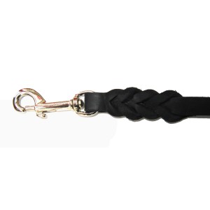 Schwarze Heim Hundeleine aus Softleder, 18 mm breit und 200 cm lang.
