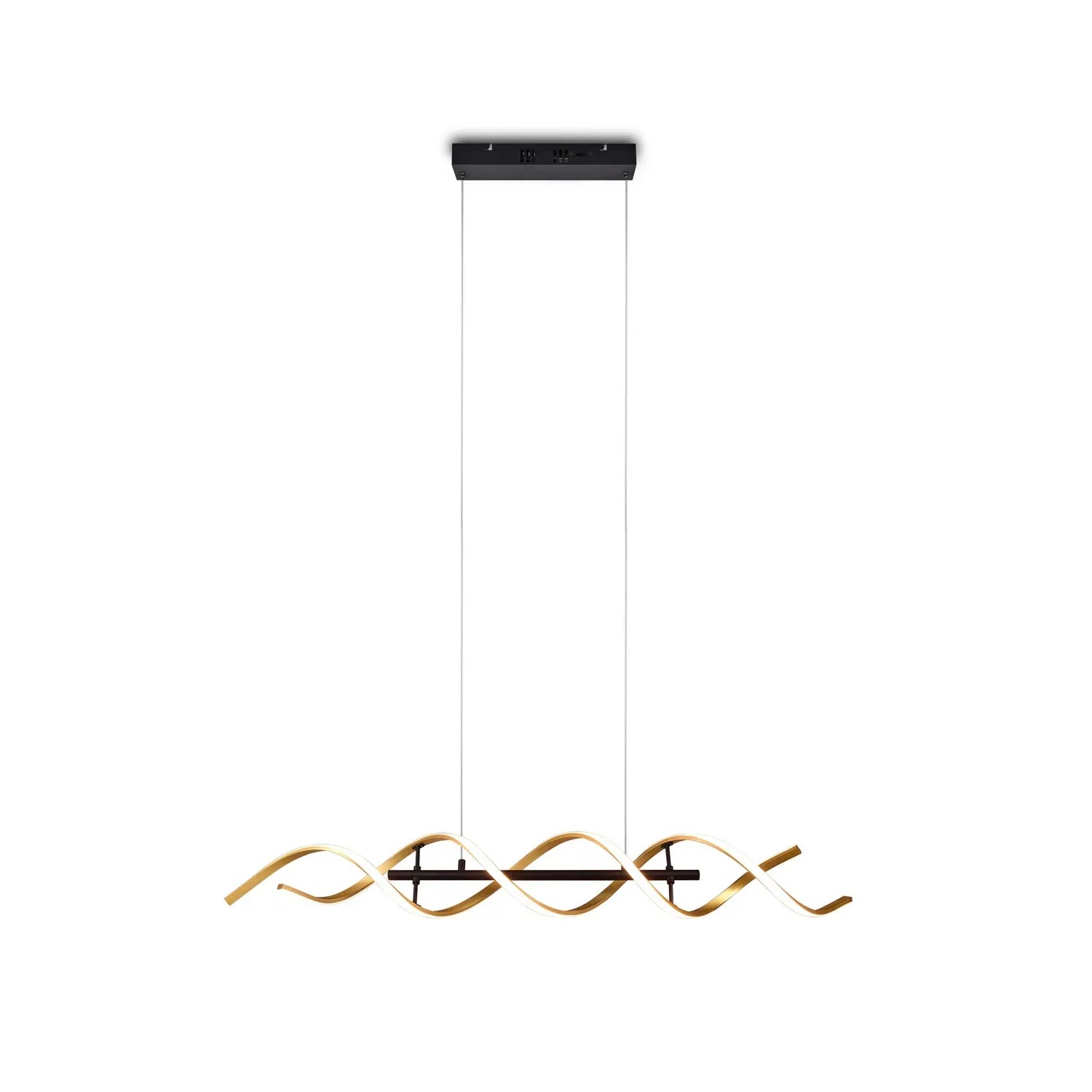 Goldfarbige Trio LED-Pendelleuchte Sequence, 1-flammig, modernes Design für Wohn- und Essbereich.