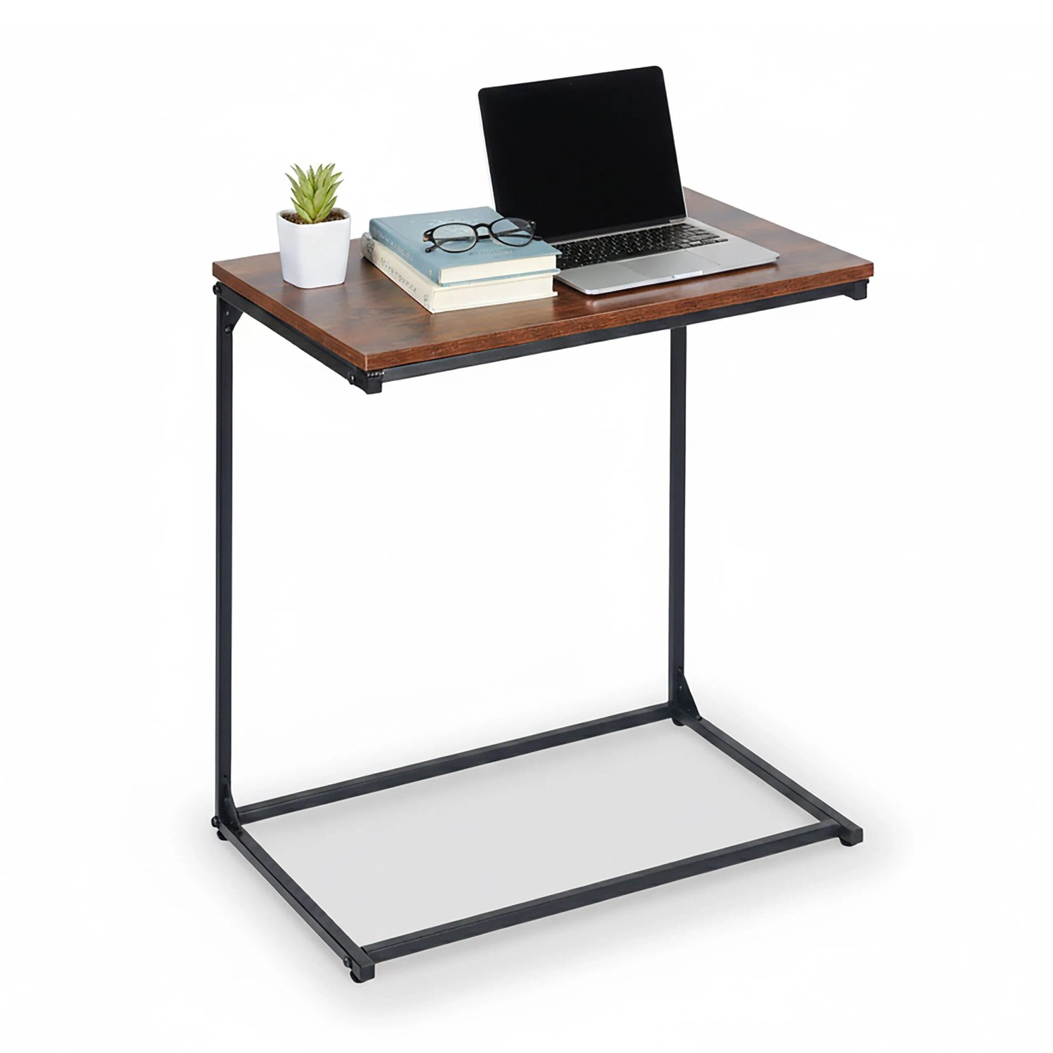 Relaxdays Beistelltisch Eisen MDF Schwarz Neigbar 66 cm x 55 cm x 35 cm 4,4 kg
